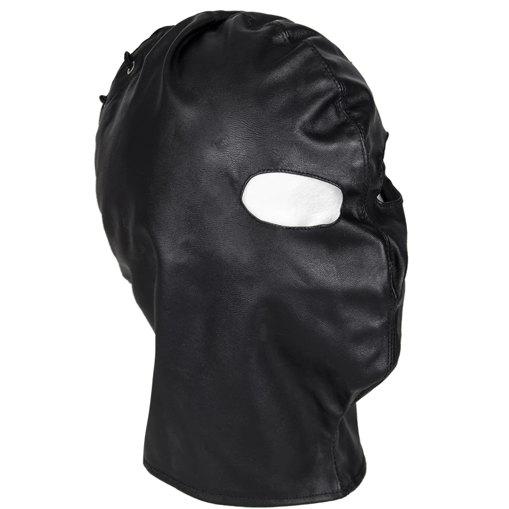 Black Faux Leather Male Gimp Mask