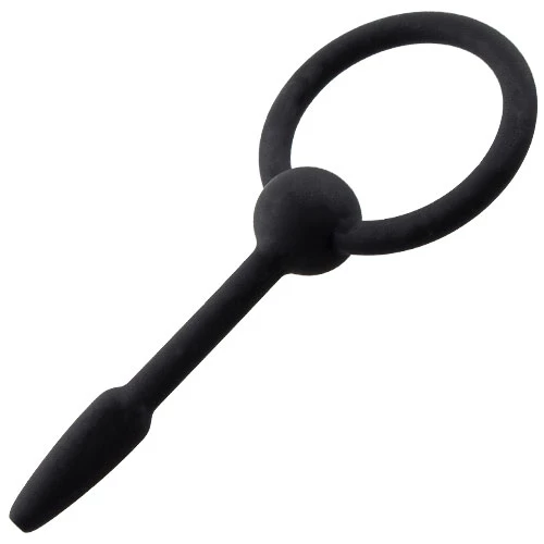 Noir Nexus Silicone Penis Plug with Through-Hole - 7.5cm