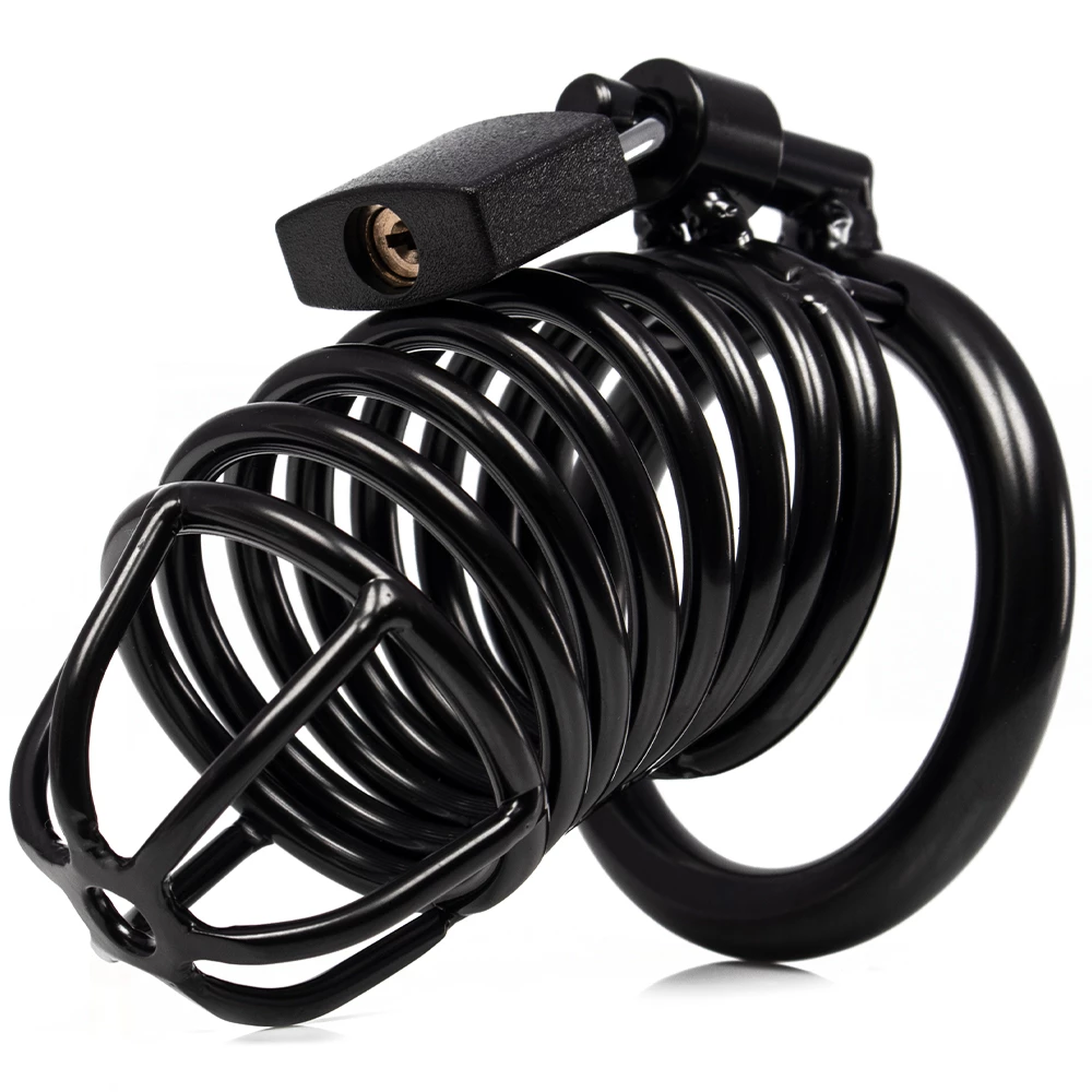 Torment Cockscrew Black Stainless Steel Adjustable Chastity Cage