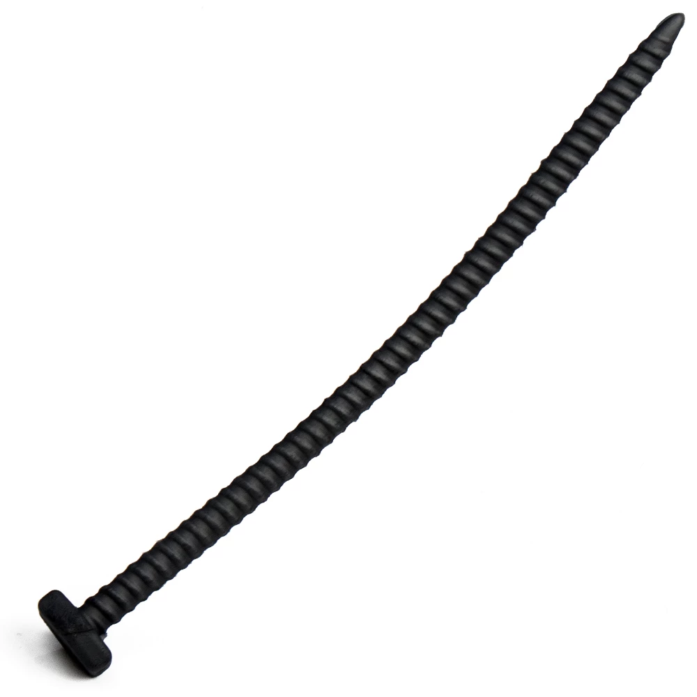 Screw Me Black Silicone Urethral Plug - 15cm