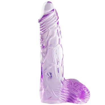 Lick-A-Stick Clear Lilac Ballsy Dildo - 6 Inch – Bondara Crystal Clear Jellies