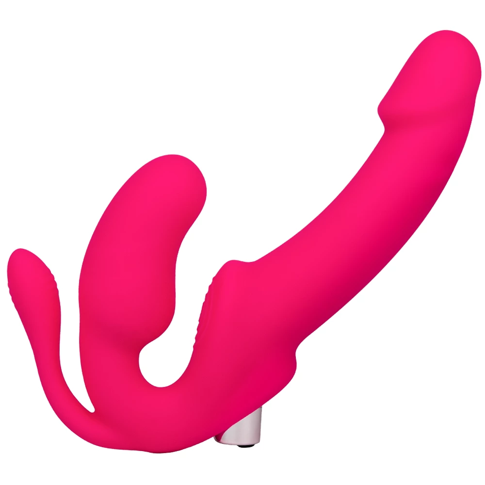 Tri-OH! 10-Speed Vibrating Strapless Strap-On Dildo - 9 Inch