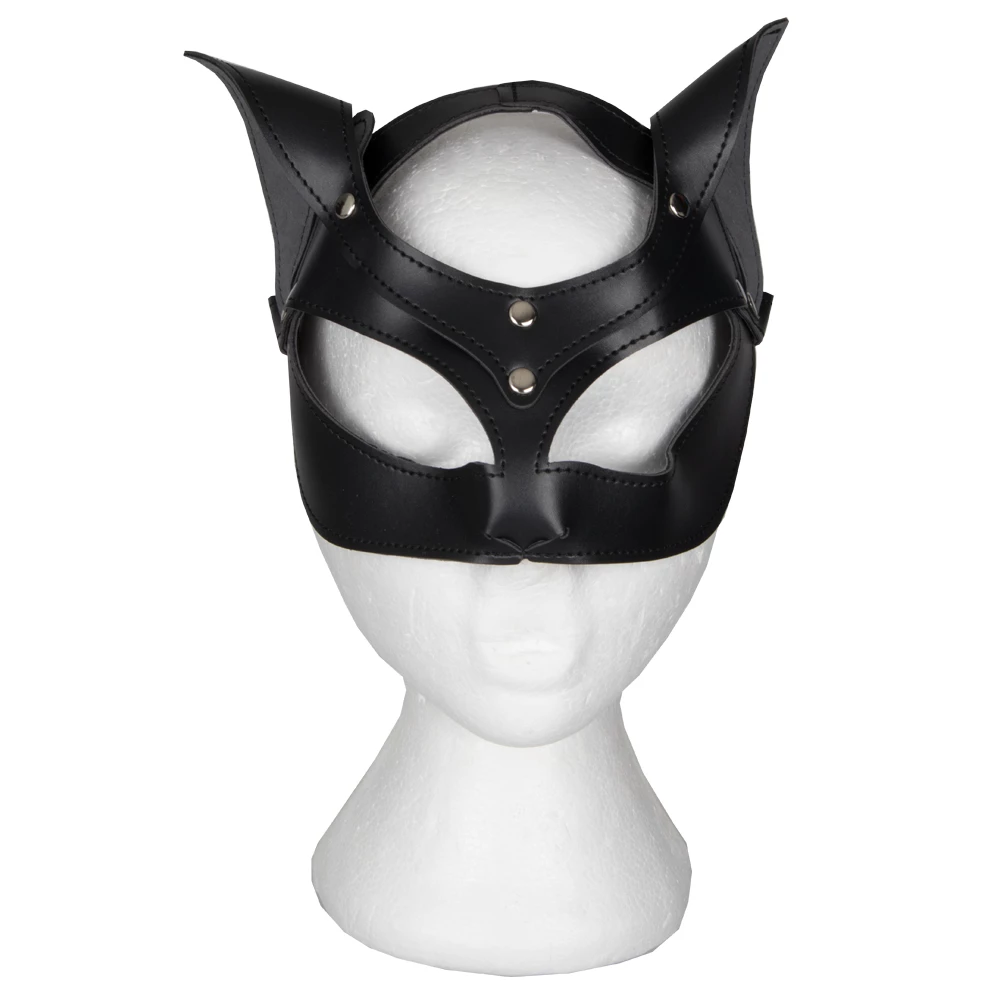 Cruella Faux Leather Cat Mask