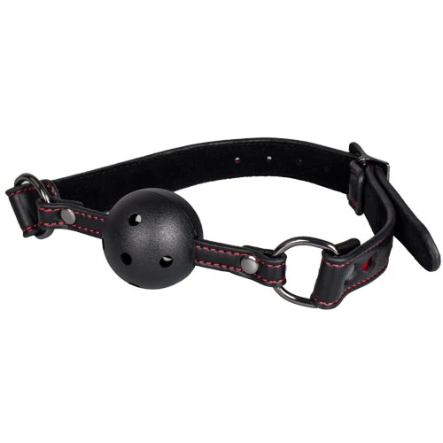 Drool On Me Faux Leather Heart Vented Ball Gag