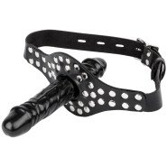 Torment Studded Double Dildo Gag with Padlock - 4.5 Inch