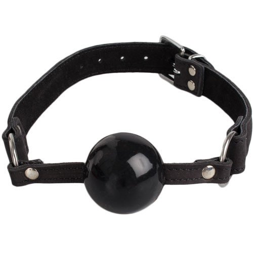 Bondara Luxe Black Nubuck Leather Ball Gag