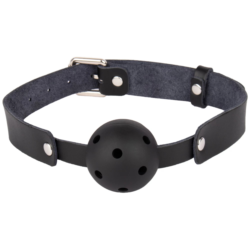 The Silence Protocol Black Leather Vented Ball Gag