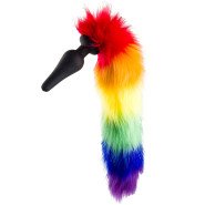 Kinky Tails Silicone Rainbow Tail Butt Plug - 4.5 Inch
