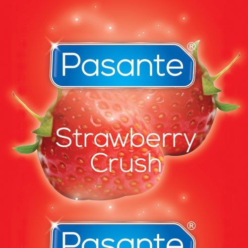 Pasante Strawberry Crush Condom - Loose