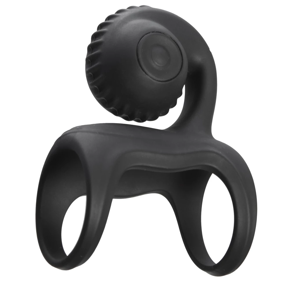 Double Down Cock Ring With 10-Speed Vibrating Clit Stim Curl
