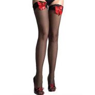 Bondara Flirt Red Bow Stockings