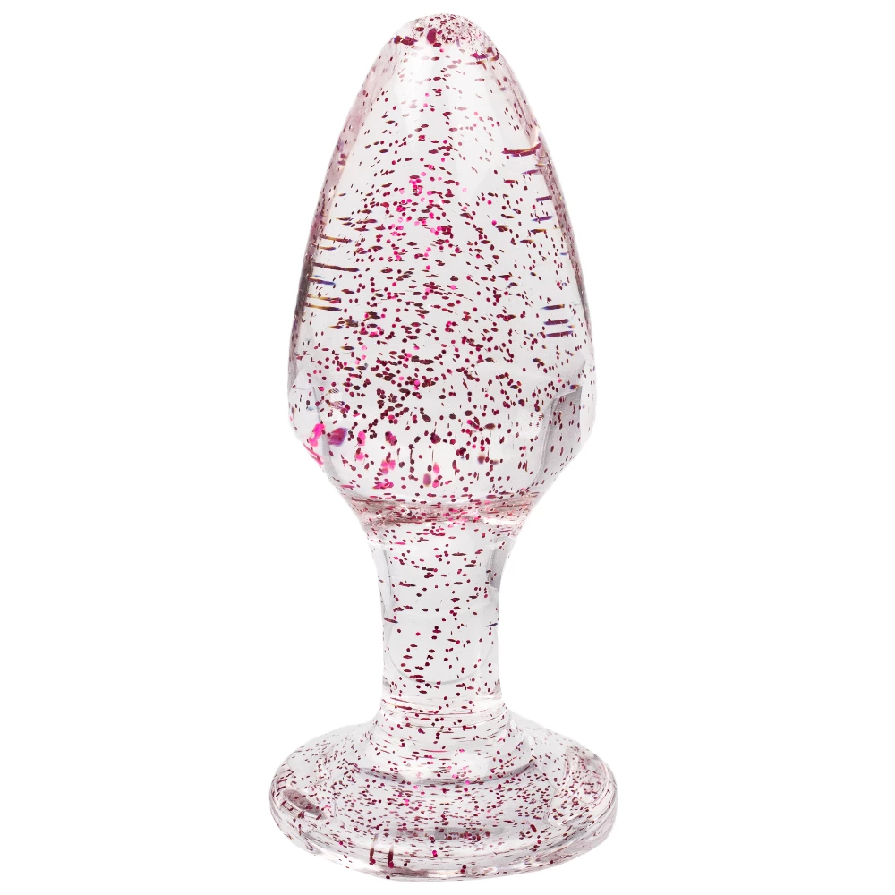 Sweet Cheeks Pink Glitter Acrylic Butt Plug - 4 Inch
