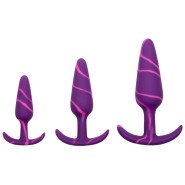 Mon Amour Purple Marble Silicone Butt Plug - 4, 4.8 or 5.8 Inch
