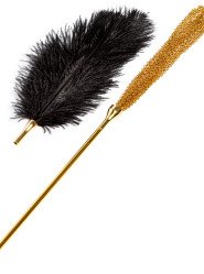 Bondara Luxe 2-in-1 Ostrich Feather Tickler & Gold Chain Flogger