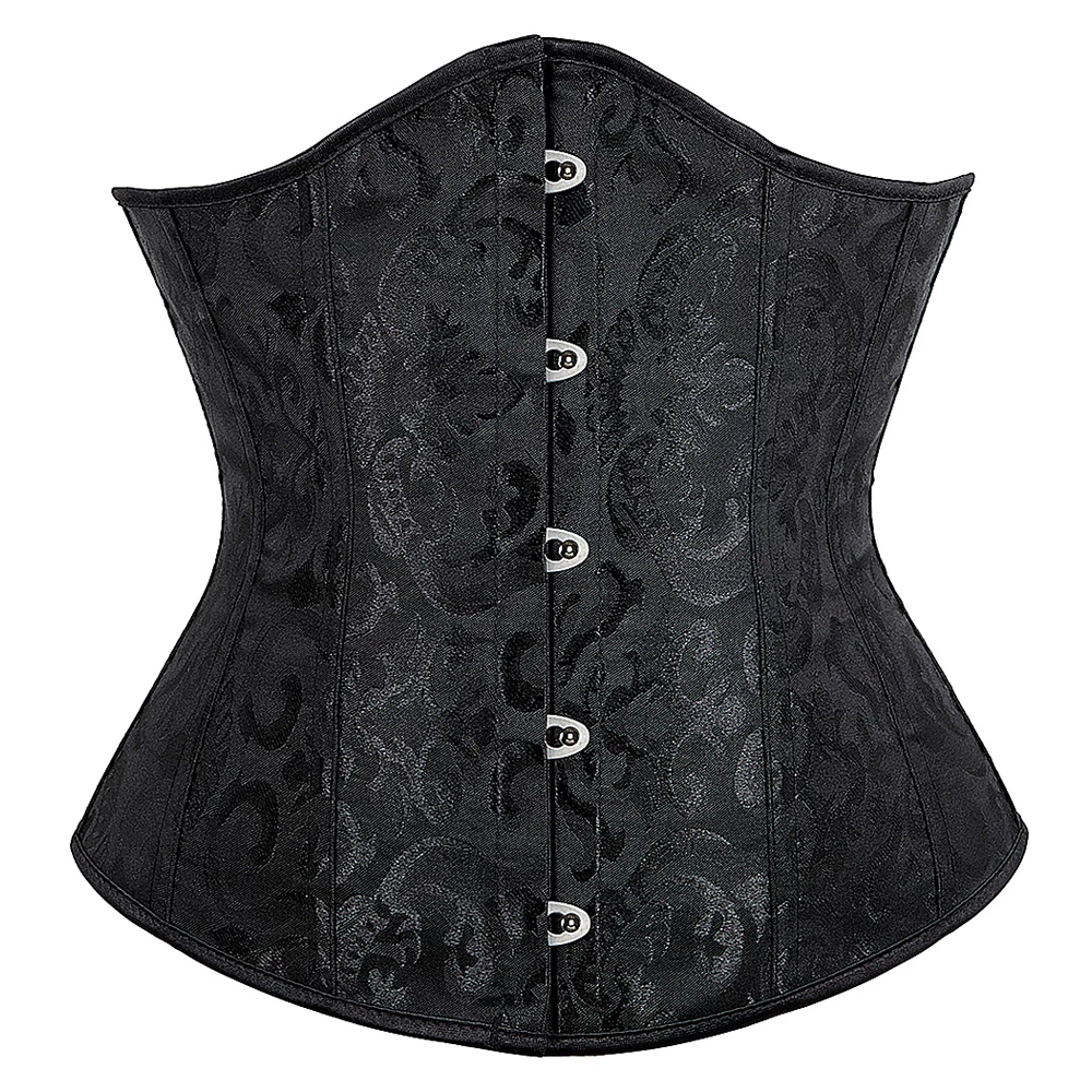 Midnight Wildflower Underbust Black Corset