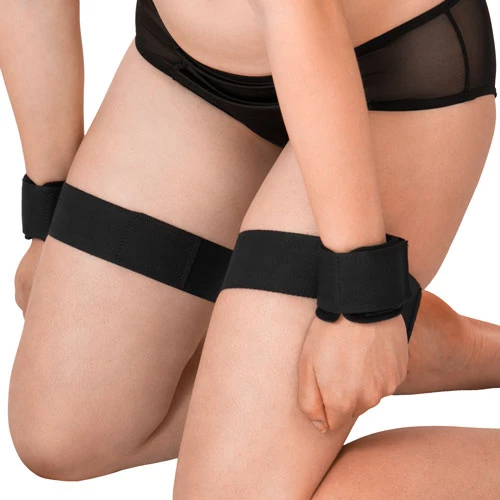 The Captive's Embrace Velcro Wrist to Thigh Cuff Restraints