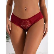 Bondara Belle Touch Me Plus Size Red Criss Cross Knickers