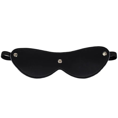 The Silent Gaze Black Leather Studded Blindfold