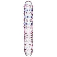 Glacier Glass Pink and Blue Textured Dildo - 7.5 Inch