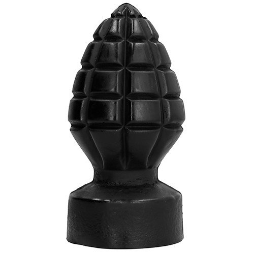 All Black Grenade Butt Plug - 6 Inch