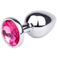 Bejewelled Pink Metal Butt Plug - 2.5, 3 or 3.5 Inch