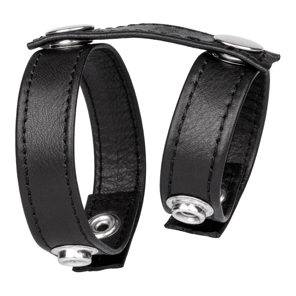 Ring Leader Real Leather Cock & Ball Strap