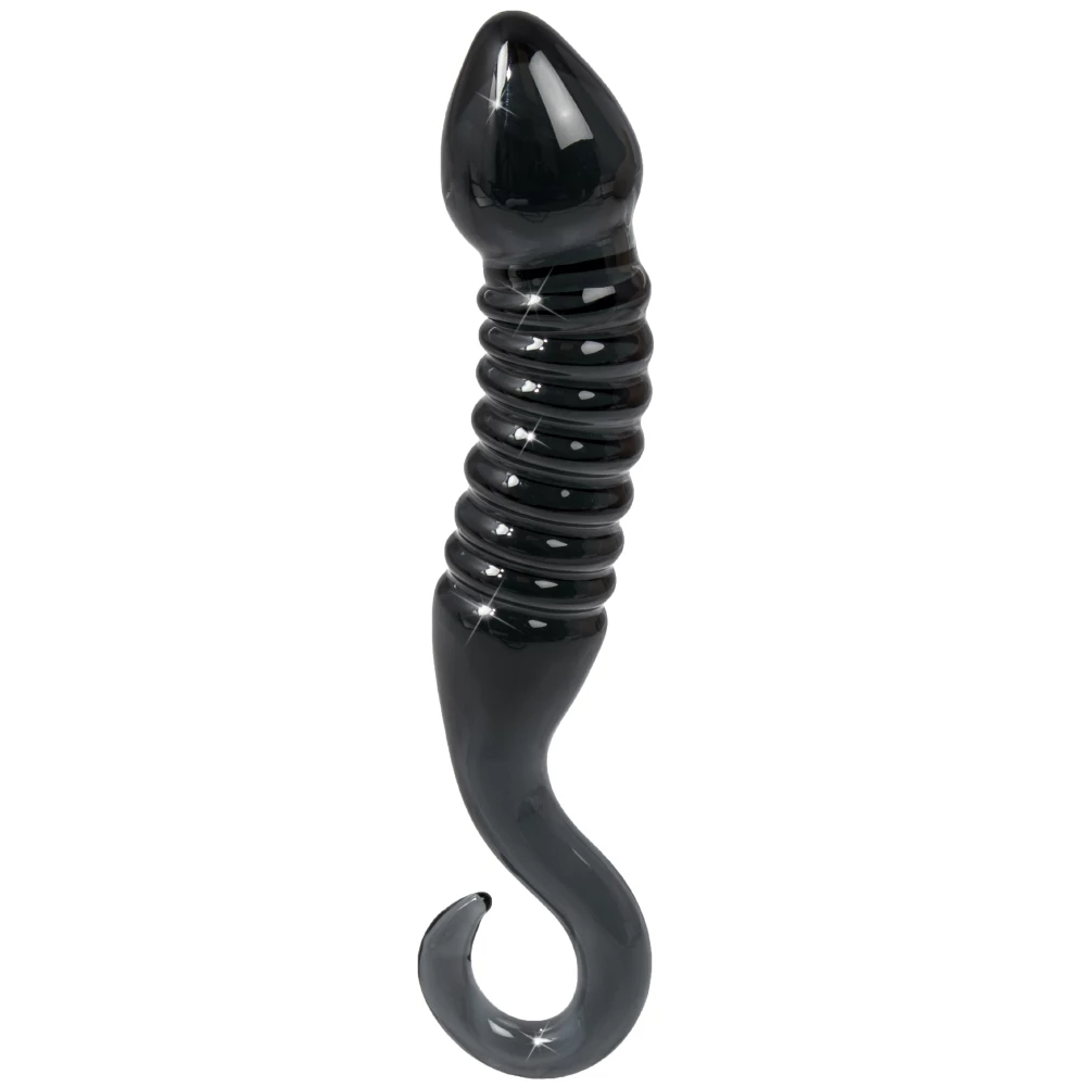 Glacier Smoky Black Glass Monster Dildo - 7.5 Inch