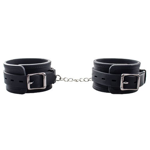 Bondara Black Silicone Chained Wrist Cuffs