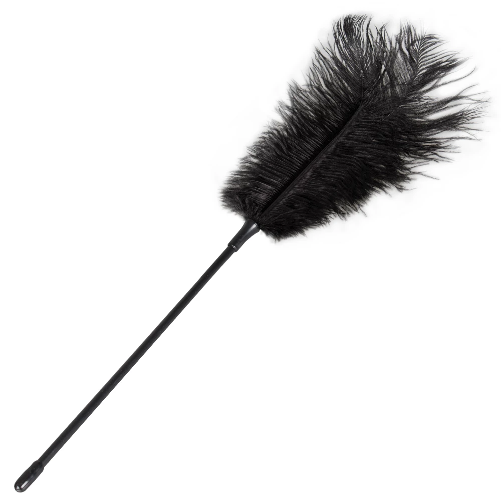 Black Plume Ostrich Feather Tickler - 17 Inch