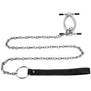 Torment Spread Eagle Pussy Spreader Labia Clamp with Chain Leash