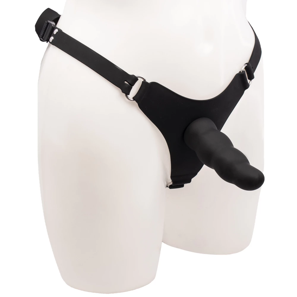 Wave Rider Black Silicone Strap-On Dildo