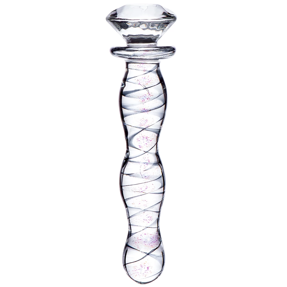 Glitter Burst Diamond Glass Dildo - 6.5 Inch