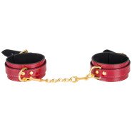 Bondara Inmate Patent Red Faux Leather Ankle Cuffs