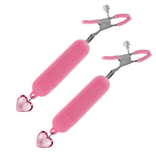 Bondara Sweet Love Pink Vibrating Nipple Clamps