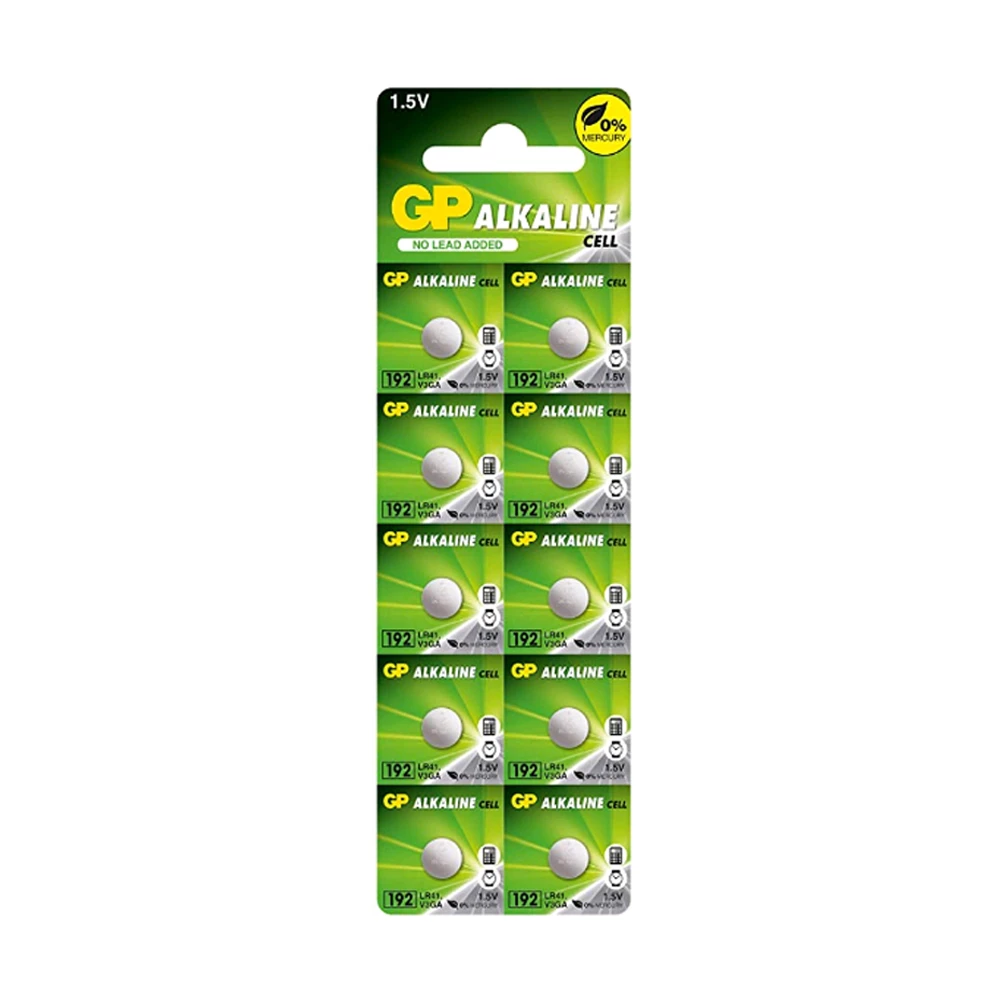 GP LR41 AG3 392/384 1.5V Button Cell Batteries – 10 Pack
