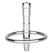 Torment Stainless Steel Glans Ring Penis Plug with Through-Hole - 4cm
