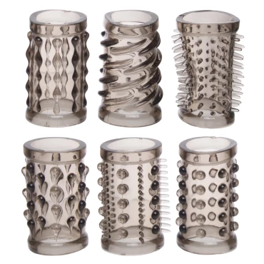 Sex Stim Booster - 6 Piece Textured Cock Sleeve Set – Bondara