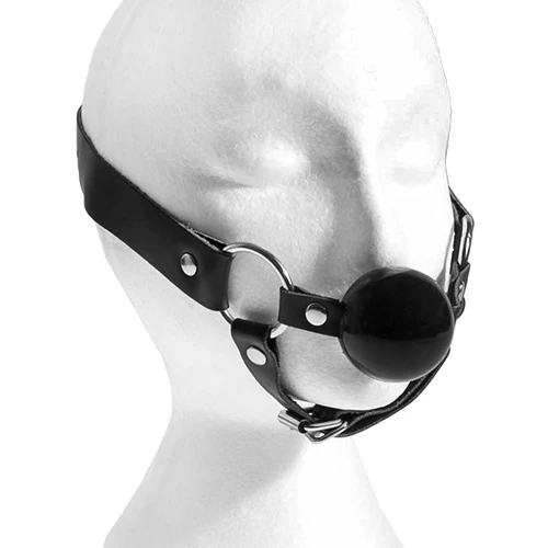 Hush Now Real Leather Ball Gag & Chin Strap