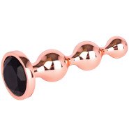 Bejewelled Rose Gold Steel Beaded Butt Plug - 4, 4.5 or 5 Inch