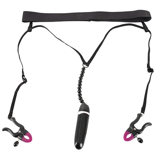 Bad Kitty Vibrating Labia Clamps & Harness
