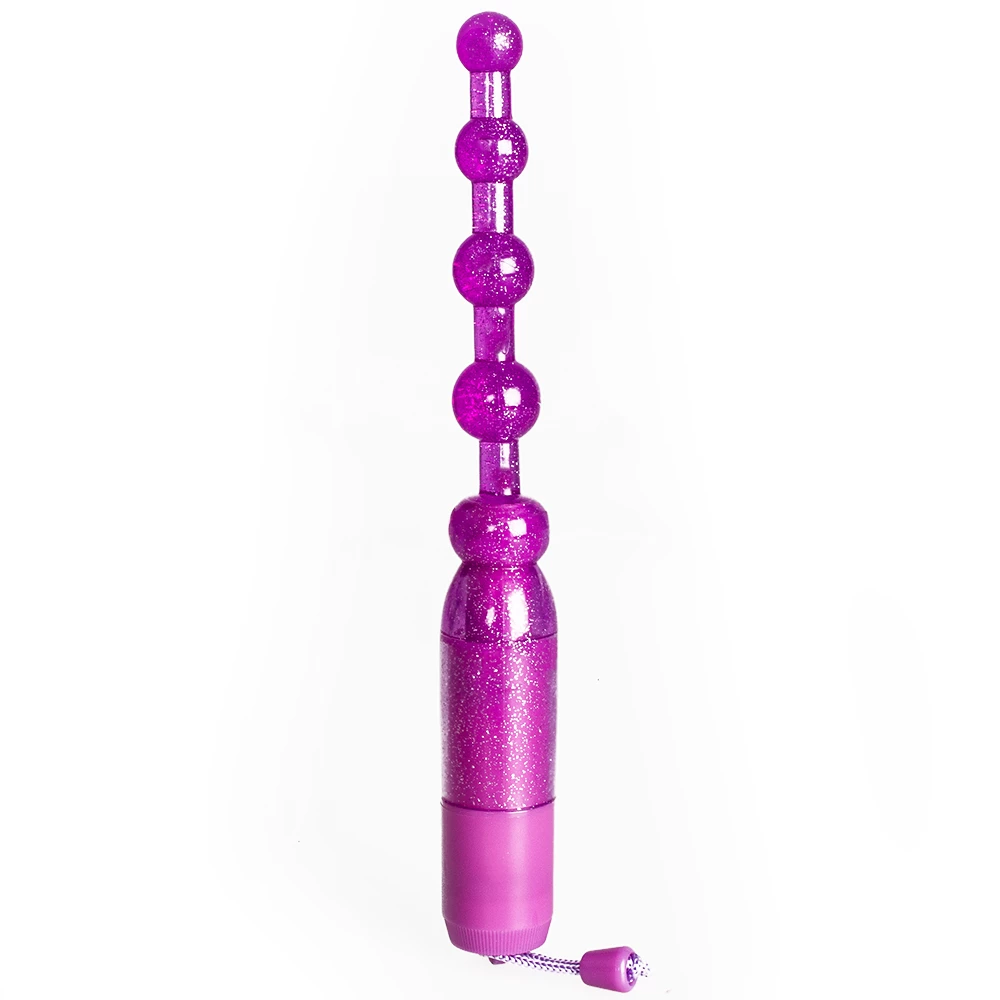 Velocity Orbs Purple Glitter Vibrating Anal Beads