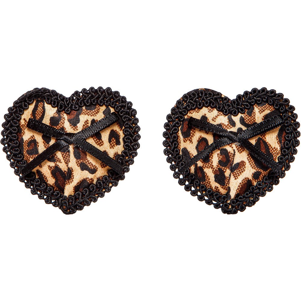 Bondara Flirt Wild Love Leopard Print Heart Nipple Pasties