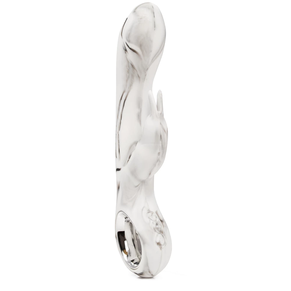Screwball White Marble Silicone Rabbit Vibrator