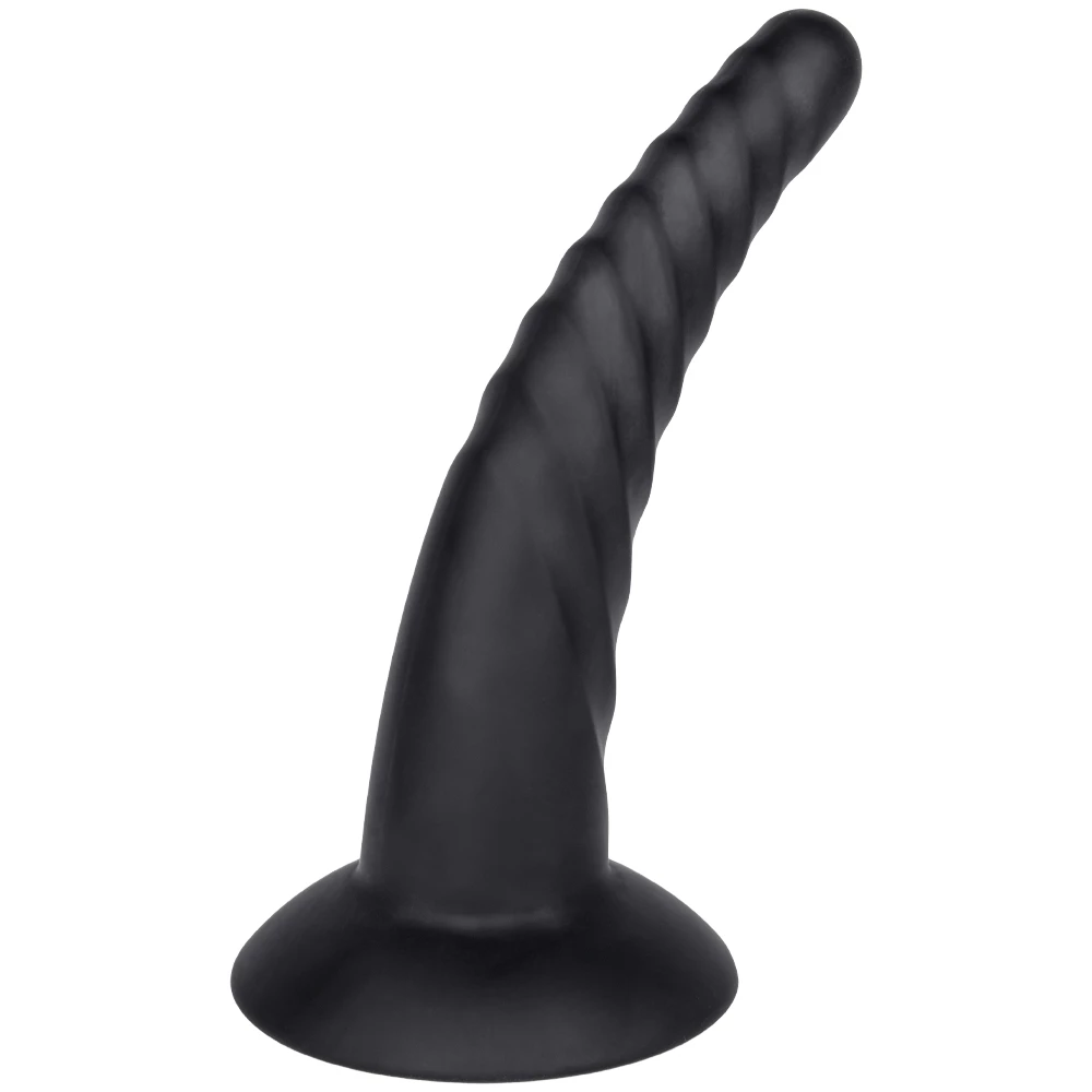Pleasure Pointer Ribbed Suction Dildo Plug - 5.5 Inch