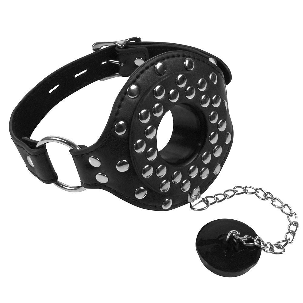 Ouch! Open Mouth Gag with Plug Stopper