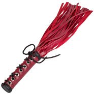 Bondara Confined Red Leather Lace up Flogger - 15 Inch