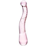 Glacier Glass Pink Curved Tentacle Dildo - 9 Inch
