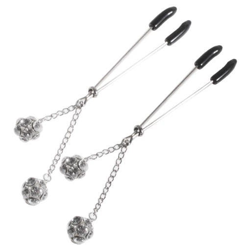 Diamante Pendant Sliding Nipple Tweezer Clips