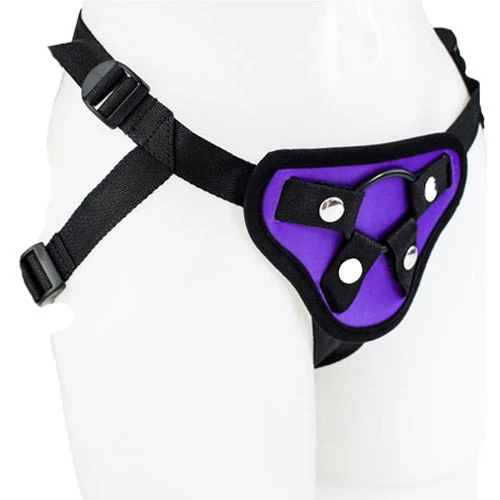 Purple Satin Universal Strap-On Harness