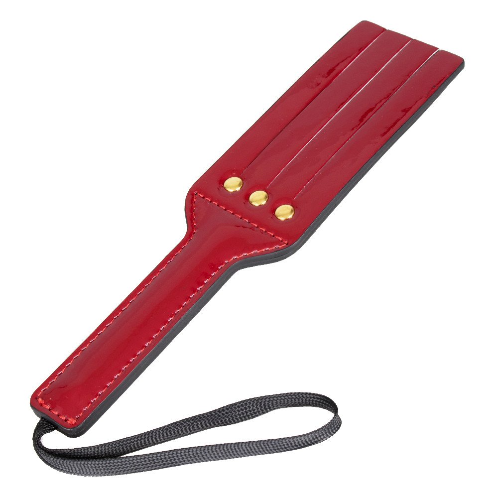 Bondara Double Sided Red Faux Leather Tawse Paddle - 9 Inch